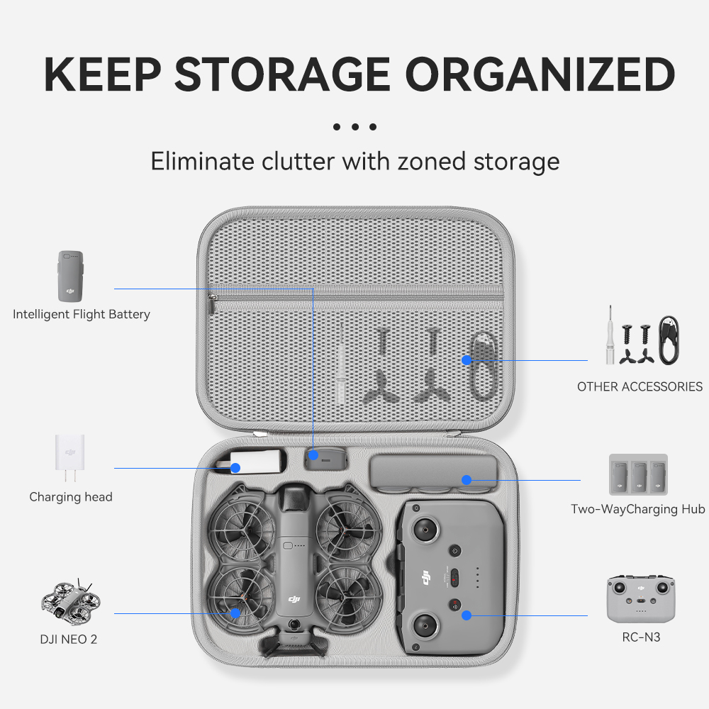 DJI NEO 2 드론 액세서리용 XFJI 여행용 정리 - Drone Hard Shell Case 리뷰 및 가격