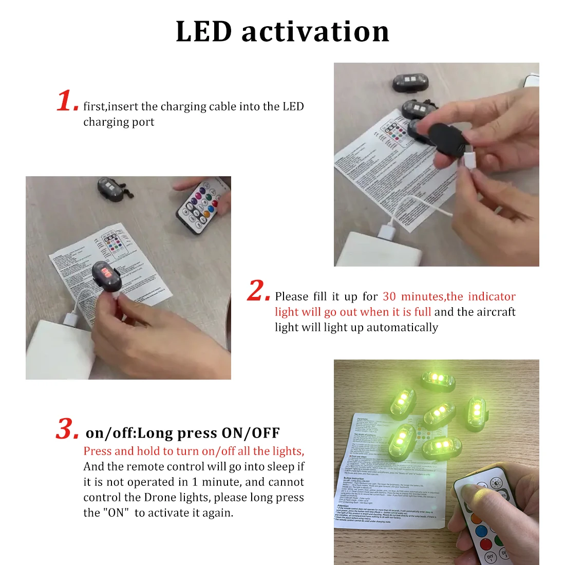 무선 리모컨 스트로브 LED 경고등, 7 가지 색상 항 - Drone Strobe Light 리뷰 및 가격