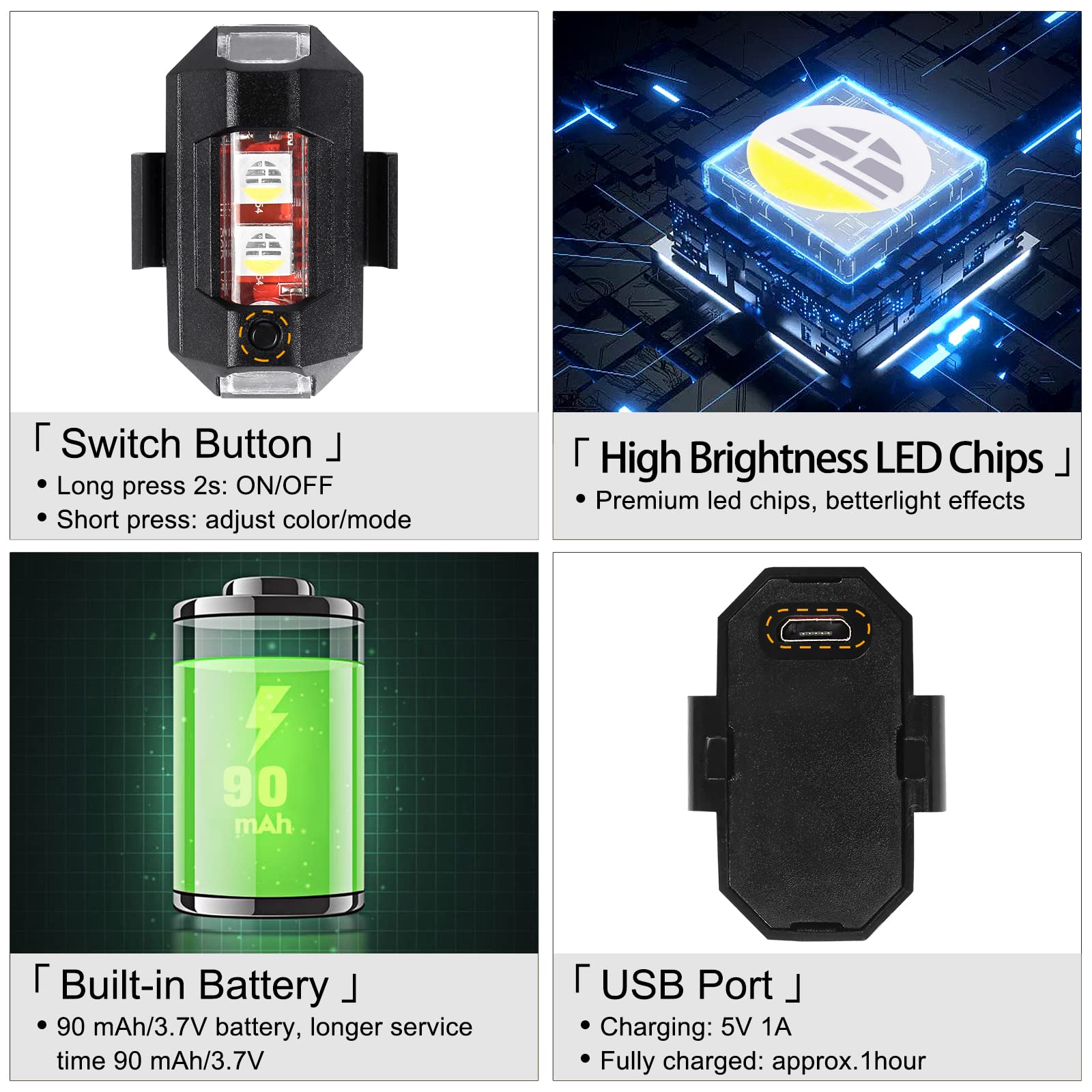 오토바이 라이트 드론 스트로브 라이트 USB LED 충 - Drone Strobe Light 리뷰 및 가격